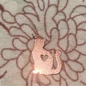 Elegant Silver Cat Pendant